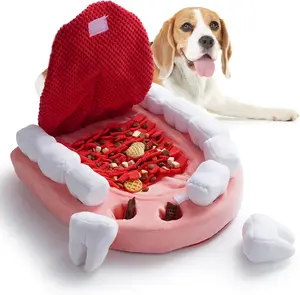 Nocciola Dental Themed Dog Enrichment Toys,Christmas gift,10 Plush Squeaky Teeth with Tongue Snuffle Feeding Mat, Hide and Seek Toys,Puzzle Toys