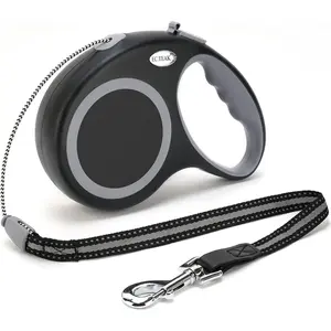 Retractable 30 FT Dog Walking Leash for Small Medium Large Dogs up to 110 lbs, Heavy Duty No Tangle, Black