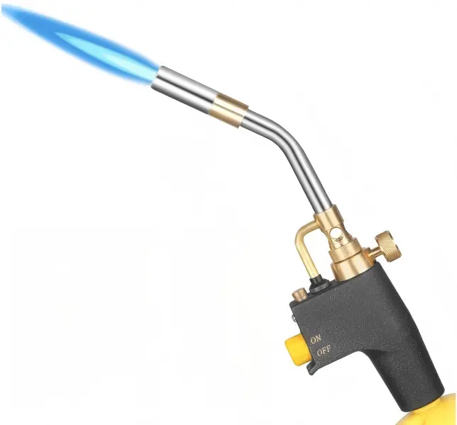Heavy Duty Cast Aluminum Trigger Start Gas Torch Head Kit, Multi-Fuel Ready Soldering & Brazing Tool with Built-In Safety Lock, Durable & Sturdy Construction, Compatible with MAPP/Propane, for HVAC Repair & Copper Pipes Work (No Fuel Included)
