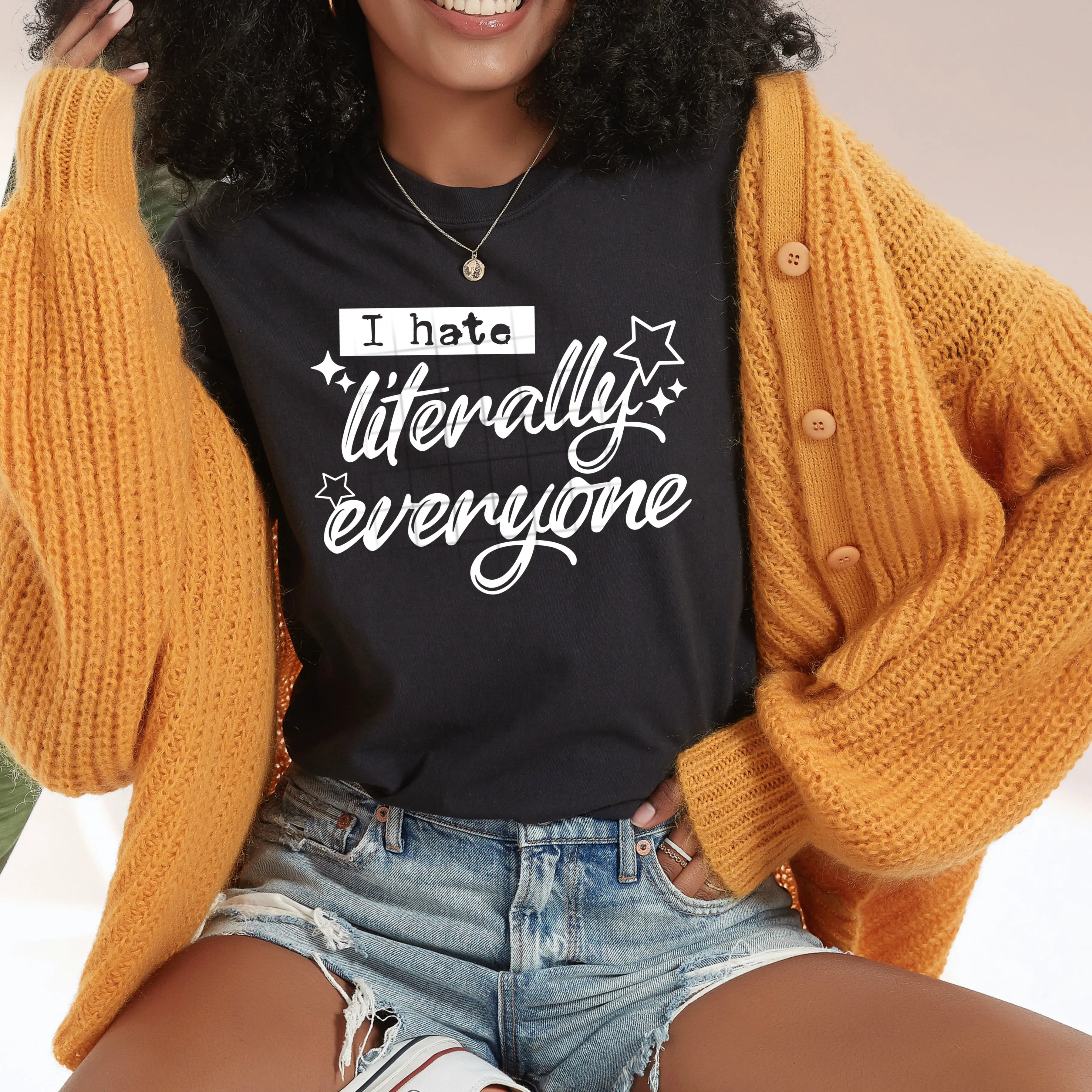 I Hate Everyone Graphic T-Shirt | Funny Sarcastic Introvert Tee | Trendy Unisex Shirt | Humorous Everyday Apparel