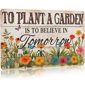 Vintage Garden Sign, 1 Count Creative Design Garden Sign, Garden Decor, Home Decor, Hanging Decor for Home Garden, Decor Signs, Yard Sign, Home Decor Products