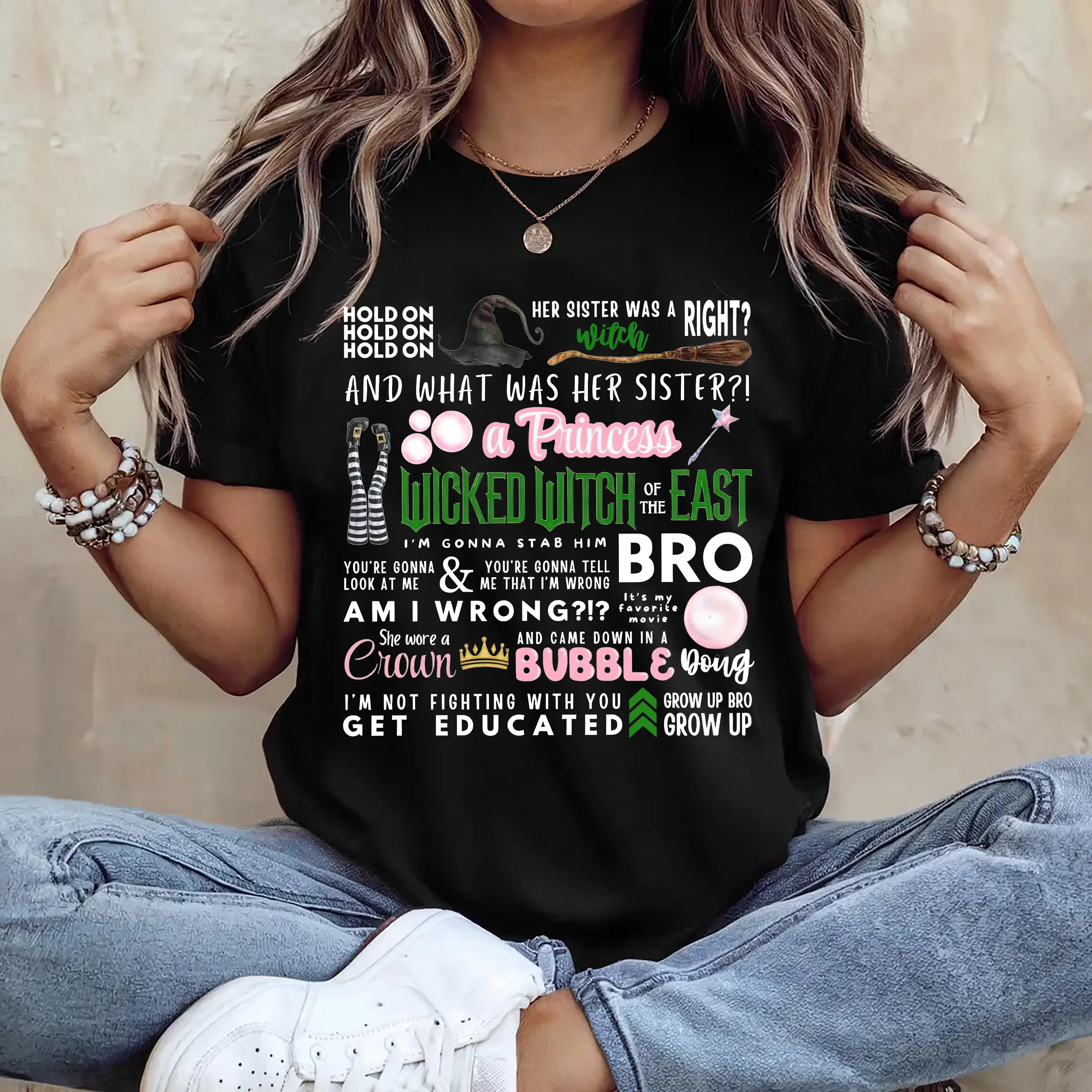Meme 'She came down in a bubble, Doug!' Shirt, Funny quote t-shirt, Wicked Witch of the East Bro Tee, Wicked Movie Fan Sweatshirt