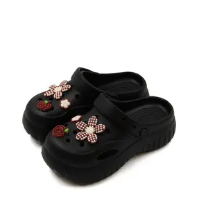 Women's Fashion Clog Shoes, Flower Style Decor EVA Sandals, Non-Slip Sole, Breathable Comfortable Slippers, Casual Walking Shoes for Home & Outdoor Wear