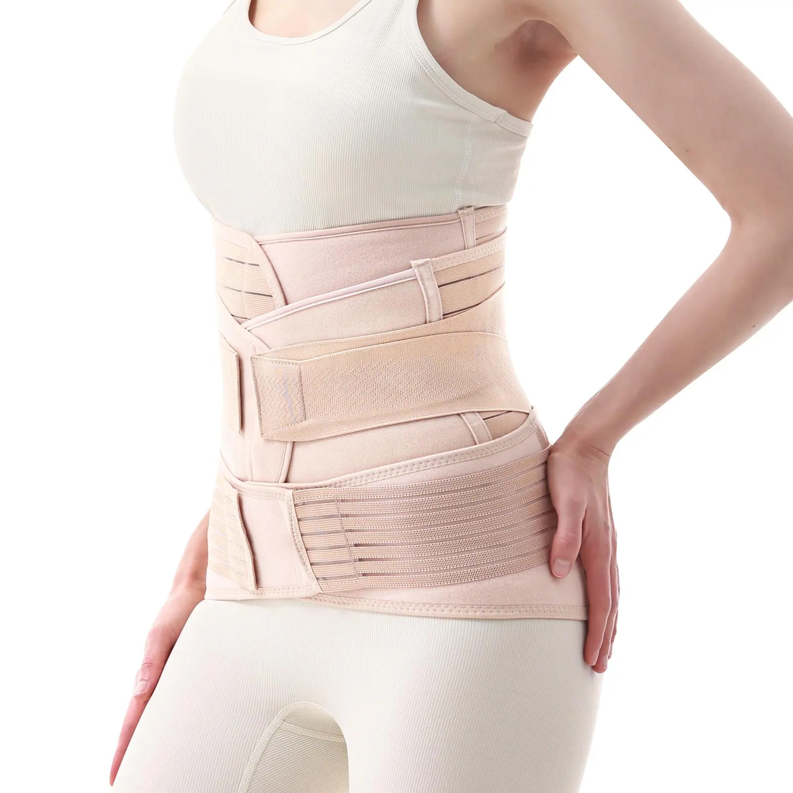 3 in 1 Postpartum Girdle Recovery Aid Belly Wrap, Breathable Waistband, Postnatal C-section Belt, Maternity Supplies for Women
