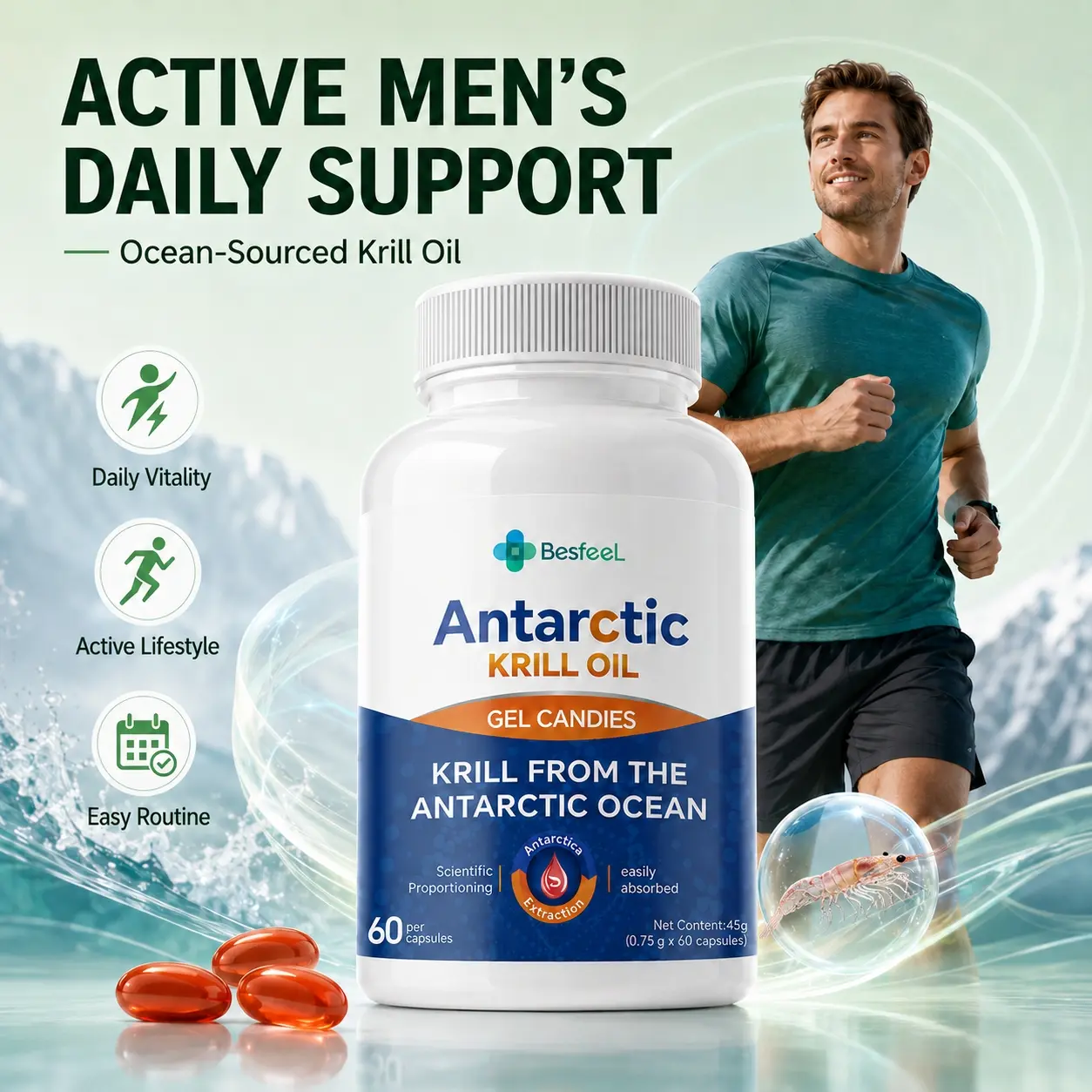 Upgraded GKTK Norwegian Krill Fish Oil – Boosts Body Energy 66