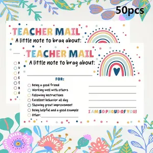 Rainbow Happy Mail Classroom Good Behavior Incentive Cards, Motivational Reward Stickers for Students, Teacher-Parent Communication Tools, Classroom Management, Positive Reinforcement