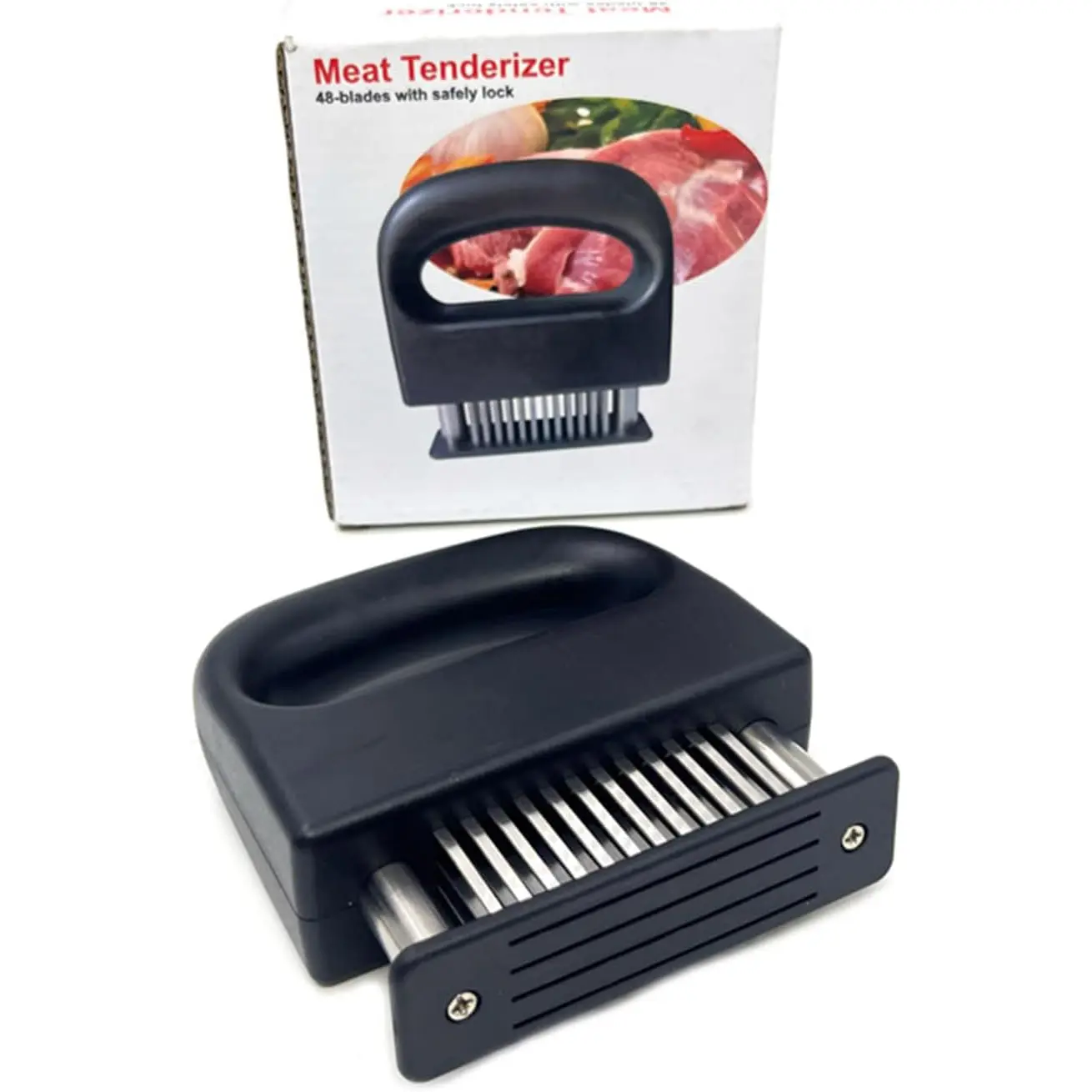 Meat Tenderizer Tools with 48 Stainless Steel Blades, Compact Cooking Tool for Kitchen Tenderizing Beef Chicken Turkey Steak Veal Pork