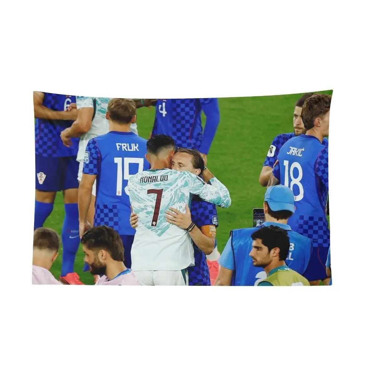 Cristiano Ronaldo & Luka Modric's Last Dance Soccer Banner, Festive Wall Decor Banner for 2026 World Copa, Ideal Soccer Fan Gift