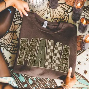 Retro Hunting Camo Mama Sweatshirt, Deer Hunting Season Shirt, Vintage Duck Camo Sweater, Fall Camo Crewneck western