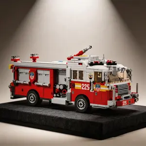 City fire truck building block set, Model Kit, with multiple movable details and realistic design, is an ideal collectible display model, compatible with lego blocks, made of high-quality ABS material, and comes in an exquisite handheld gift box