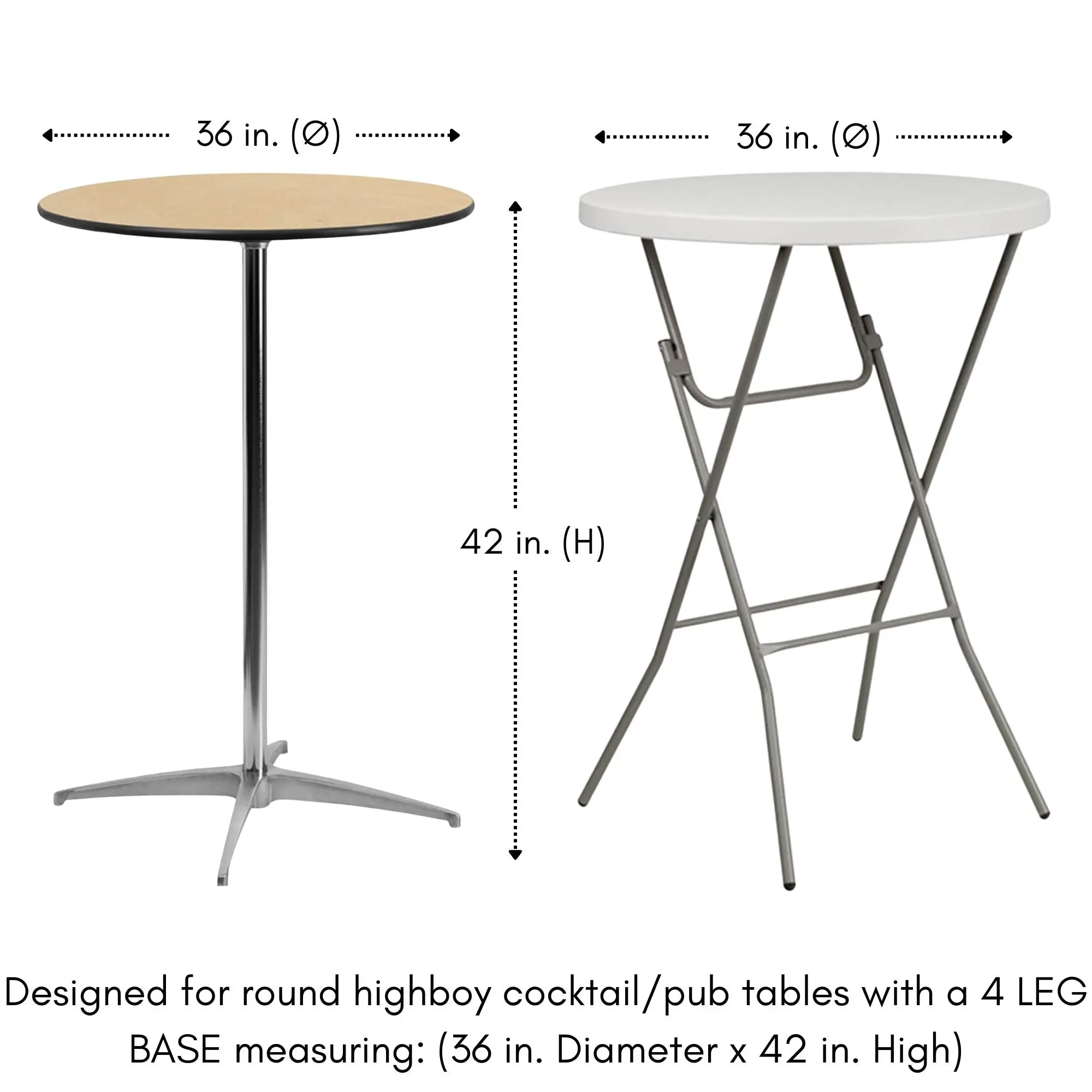 36 inch Highboy Cocktail Spandex Table Cover Purple