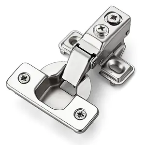 Ravinte Short Arm Kitchen Cabinet Hinges for Cabinet, Brushed Nickel 105 Degree Opening Angle Hinges, Soft Close Concealed with Mounting Screws for Face Frame Door