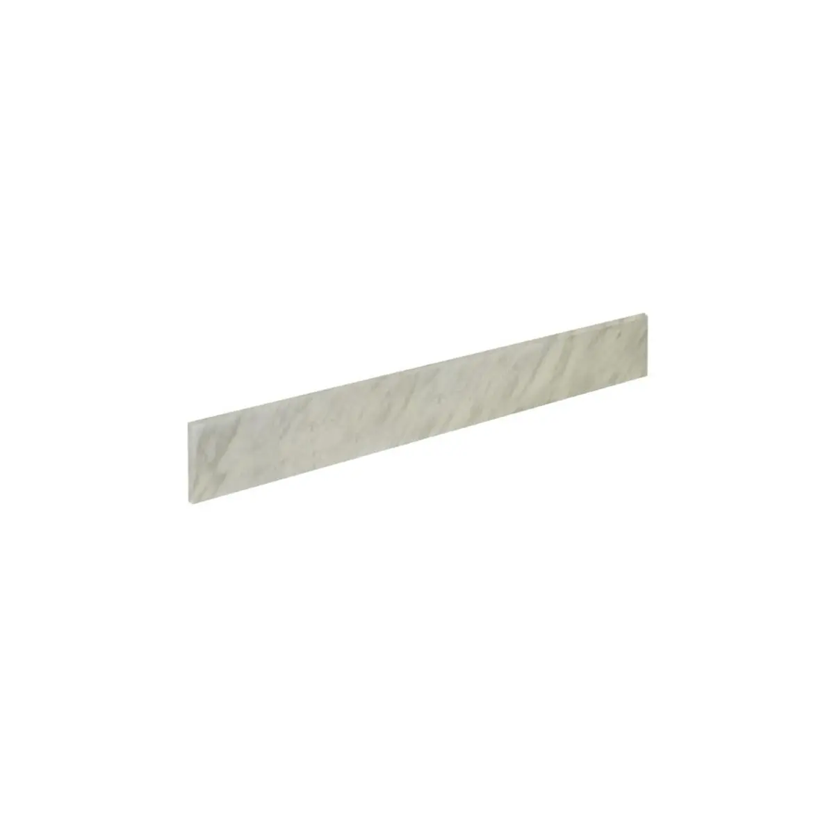 Bellaterra Home 24x4 in. Jazz Carrara Marble Bathroom Backsplash - White Natural Material, High-Gloss Sheen, High-Tone Variation, Elegant Design