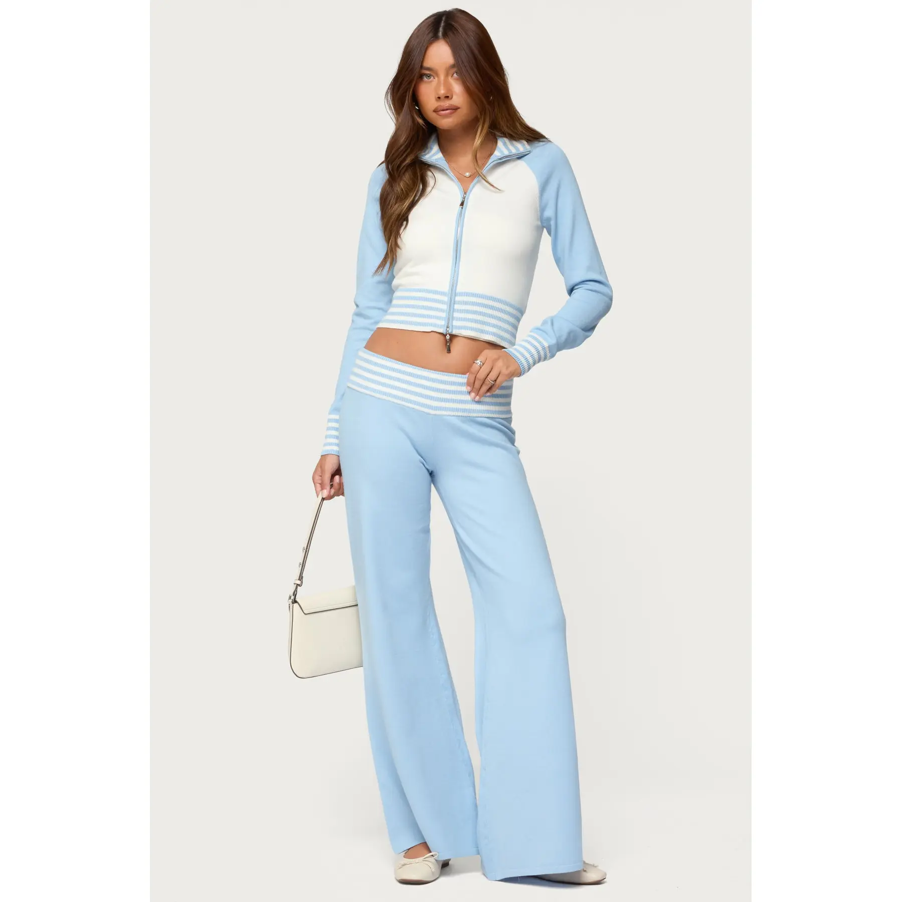 Clarisse Stripey Flared Knit Pants
