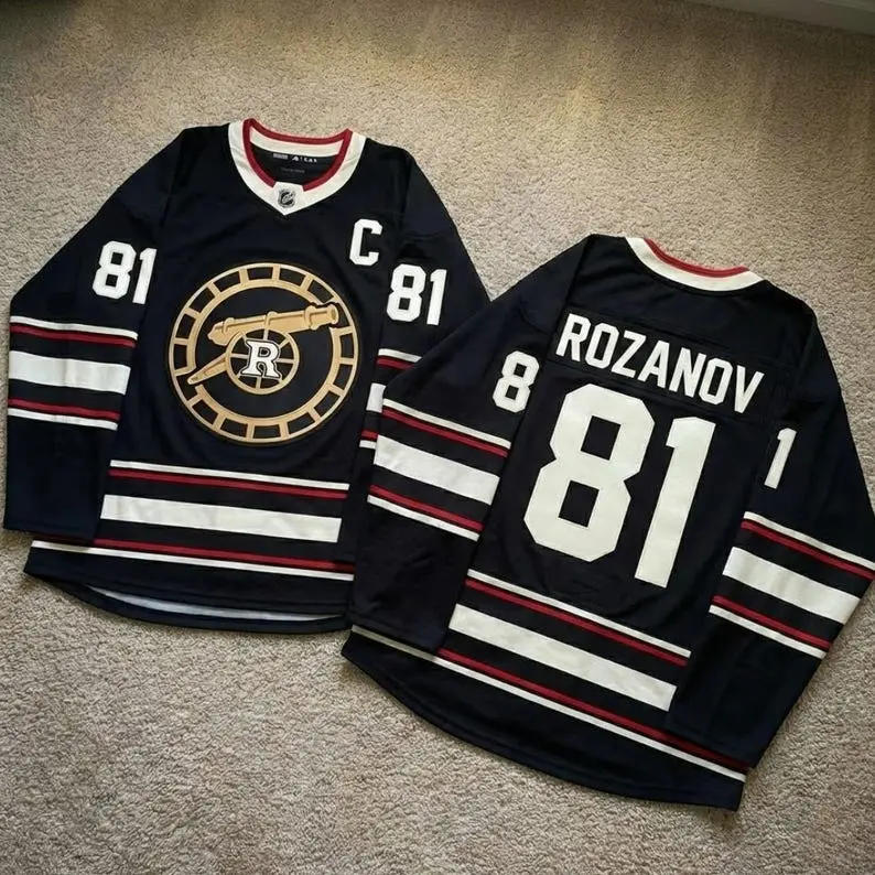 Black Vintage Hockey Jersey, Personalized Ice Hockey Fan Shirt, Custom Long Sleeve Sports Jersey Unisex S-5XL