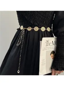 Vintage Ethnic Style Metal Circle Waist Chain, Bohemian Belt for Dresses, Exquisite Belt, Decorative Chain for Waist Shaping Accessories