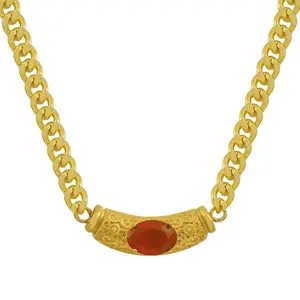EVRY JEWELS Gold or Silver Plated Women's Hypoallergenic Radiant Rouge Necklace