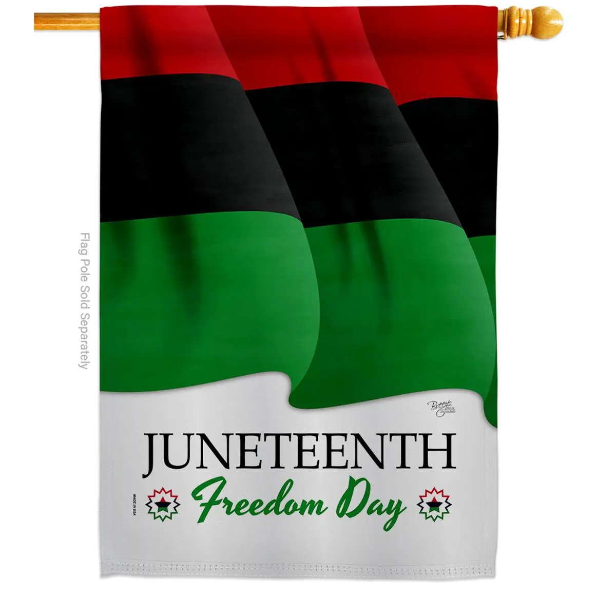 Breeze Decor  28 x 40 in. Juneteenth Freedom Day Black History Double-Sided Decorative Vertical House Flags - Decoration Banner Garden Yard Gift, Historical Celebration