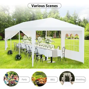 ZENY 10'x30'/20'/10' Outdoor White Party Tent Wedding Canopy Tent Removable Walls UV Protection, 10 x 30 FT
