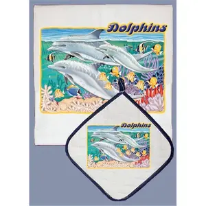 Pipsqueak Productions  Dolphin Dish Towel And Pot Holder Set