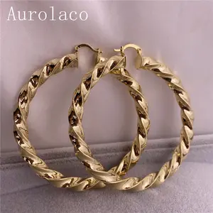 AurolaCo Custom Stainless Steel 30-90MM Large Hoop Earrings