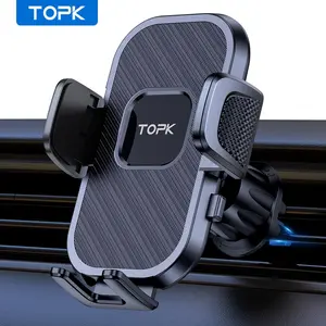 TOPK Car Phone Holder, 1 Count 360° Rotatable Car Air Vent Phone Holder, Adjustable Clip Phone Mount Compatible with 4"-7" Smartphones, Cell Phone Car Mount