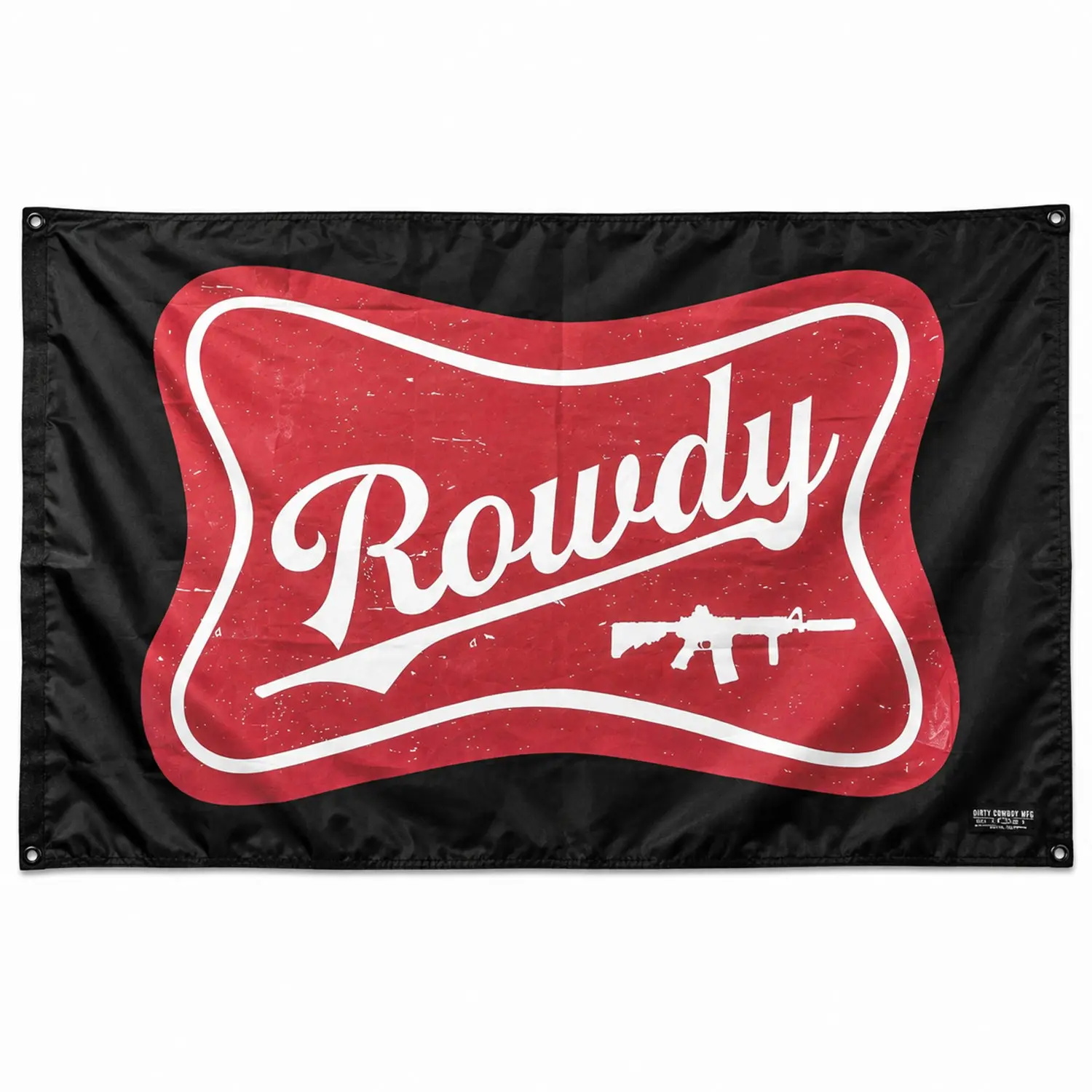 Rowdy Cowboy Fabric Flag, 3'x5' Standard Size Hanging Banner, Party Backdrop for Home Wall Decor, Festive Home Supply