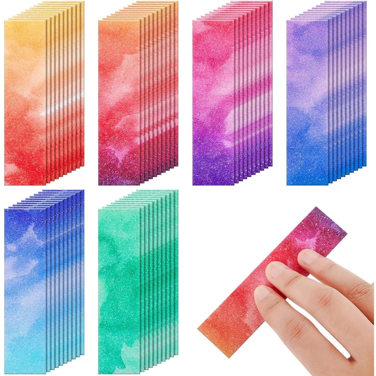 72 Pcs Watercolor Anxiety Sensory Stickers - Textured Adhesive Calm Strips, Mindfulness Fidget Decals, Desk Therapy Stress Relief Items for Office Counselors (Home & Party Supply Gifts), Mental Health Strips