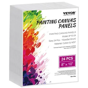 VEVOR Canvas Boards for Painting,  , 8 x 10 Inch White Canvases for Painting, 24 Pack Painting Canvas Panels for Sketching, Acrylic and Oil Painting, Watercolor, Paint Canvas for Kids and Professionals