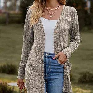 Women's Long Cardigans Button Down High Low Solid Knit Loose Cardigans with Pockets Springfresh Women's Long Cardigans Button Down High Low Solid Knit Loose Cardigans with Pockets Springfresh