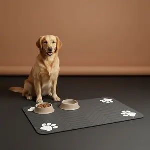 Pet Feeding Mat - Absorbent Pet Pad, Suitable for Food and Water Bowls with Waterproof Rubber Base, Quick-Dry Moisture Distribution Mat for Dogs and Cats, Dog Owners, Cat Owners
