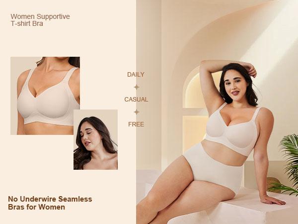 As Fairy Womens Wireless Jelly Bra Plus Size Supportive Seamless Bras Full Coverage Push Up Comfortable No Underwire Tshirt Bras #summervibes