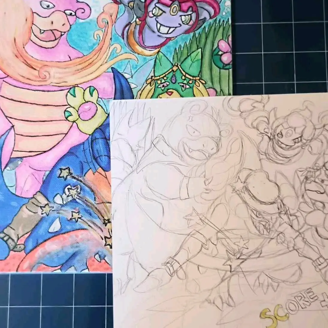 Custom Canvas drawings - commissioned physical artwork traditional art