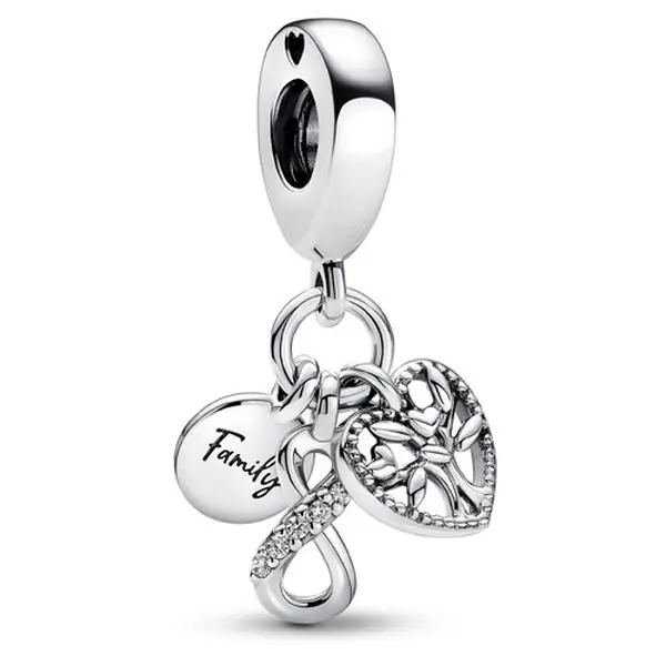 Pandora Family Infinity Triple Dangle Charm 792201C01, Charms & Pendants, Sparkle Pave, Necklaces, Symbol