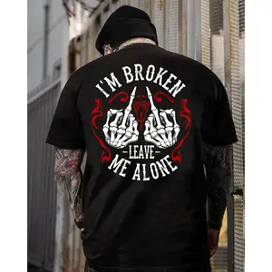 I’m Broken Leave Me Alone Hoodie – Dark Humor Skull Graphic T Shirt for Men – Savage Attitude Sweatshirt