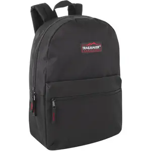Trail maker Classic 17 inch Backpacks with Adjustable Padded Straps| School Backpacks for Girls, Boys (Black)