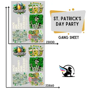 St. Patrick's Day Party  | Premade DTF Transfer Gang Sheet For Graphic Tees