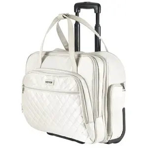 VEVOR Rolling Laptop Bag, Fits Up to 15.6 Inch Laptop, Wheeled Briefcase, Roller Computer Tote Bag with 2 Fixed Wheels Telescoping Handle, Laptop Case for Work Travel Business Office, Women Men