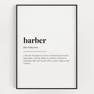 Barber Definition Print, Barber Definition Poster No Frame