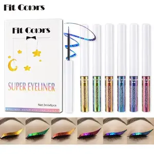 Color Changing Shimmering Liquid Eyeliner, 6 Counts Glittering Eyeliner Pen with Flexible Tip & Comfortable Grip, Eye Makeup Product, Professional Eye Makeup Accessories