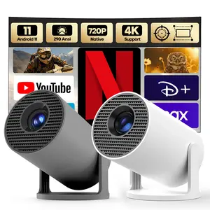 Outdoor HY300Pro+ Portable Projector 290 ANSI Lumens Mini 4K Decoding with 5G WiFi 6 & BT 5.0 720P Full HD for Android Audio Bluetooth Gaming Home Theater