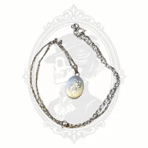 Vintage Hand-Engraved Pewter Rose Pendant Necklace with Chain Extender