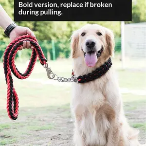 Large Dog Rope Leash with Twist Design for Medium Large Breed P Chain Collar Golden Retriever Labrador Pet Walking Supplies