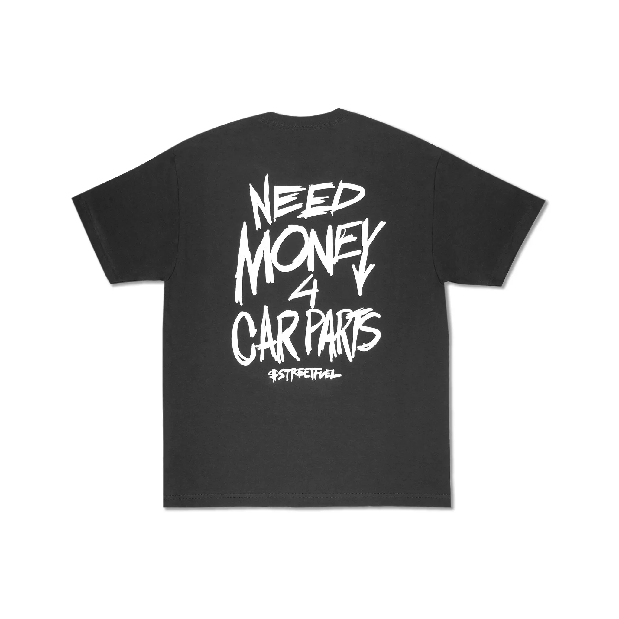 Need Money for Car Parts Tee - Cotton T-Shirt with Graphic Print - Short Sleeve - Streetwear Style