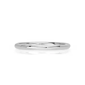 Modern Rounded Wire Band in Platinum