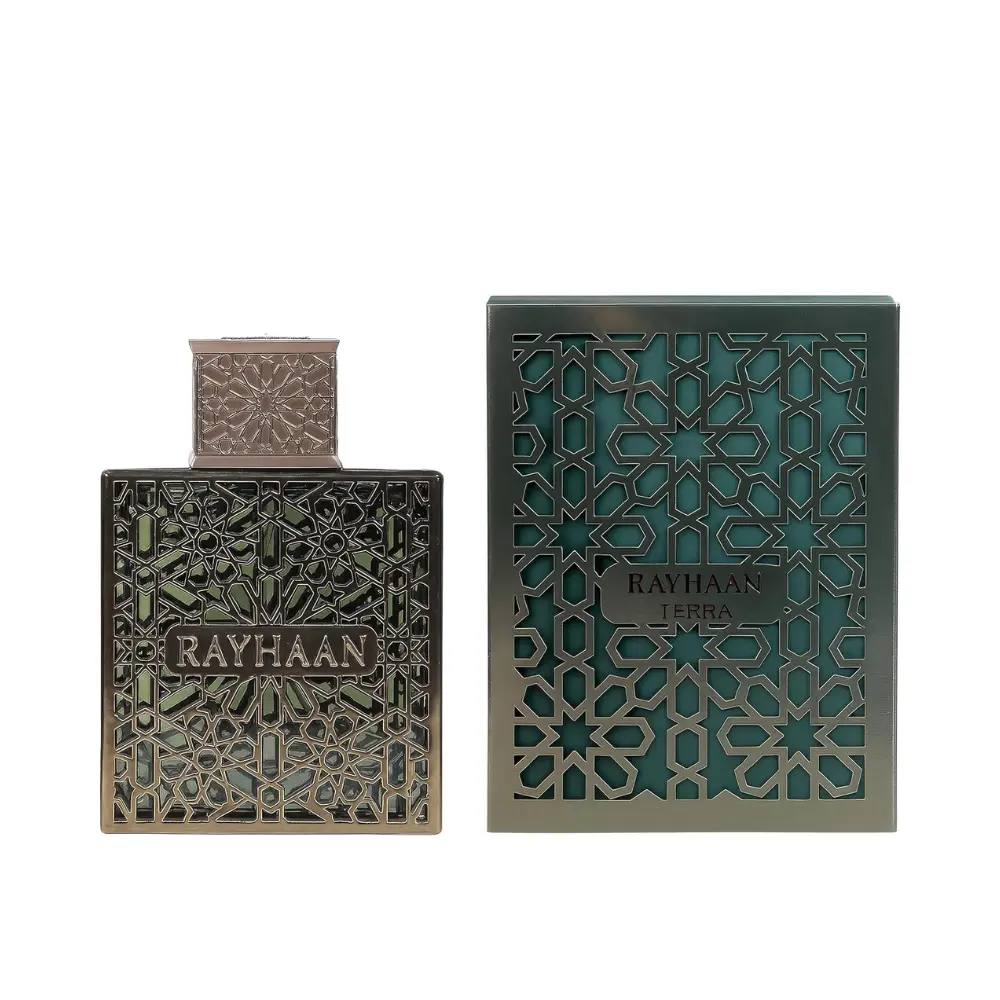 Rayhaan Terra Eau de Parfum (3.4 oz/3 to 3.9 fl oz) - Single Item Spicy Woody Amber Fragrance with Frankincense, Saffron, Oud, Vanilla - Long-Lasting Unisex Fragrance