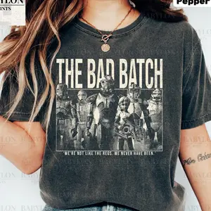 Vintage Bad Batch T Shirt , Rebellion T Shirt, Hunter Star Galaxy's Edge Wars, Wrecker, Omega, Echo, Tech, Bad Batch Sweatshirt, Rebellion Castle Crew Shirt 45750 2125