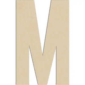HILAZA 17 Inch Large Wooden Letter M, 1/4 in Thick Big Wood Letter for Wall Decor Crafts