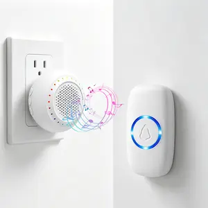 ISUNMEA Wireless Doorbell, Doorbell Chime Kit with 1 Transmitter and 1 Receiver, Waterproof, 1000-foot Range, 48 Ringtones, 4 Volume Levels, LED Flash, Doorbell for Home or Classroom