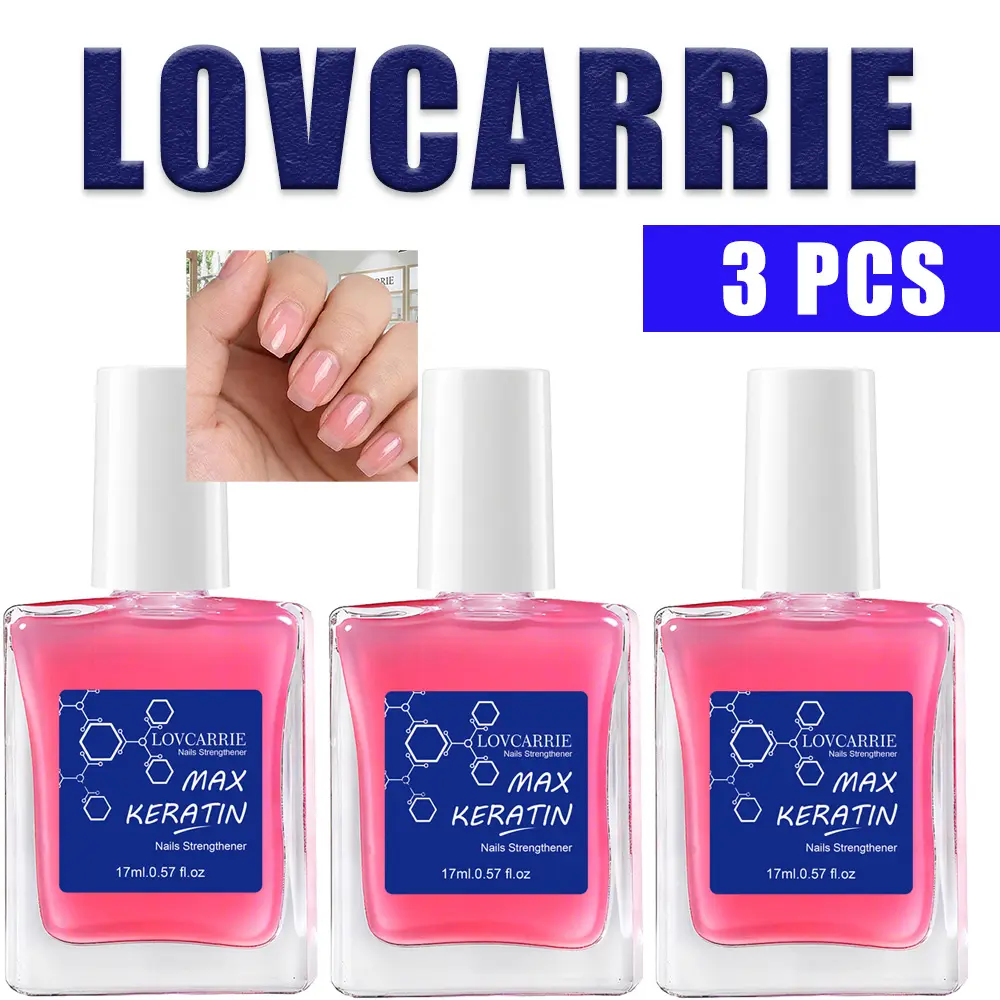 LOVCARRIE Max Keratin Nail Strengthener 17ml Hardener Treatment For Damaged Thin Split Nails, Boost Nail Growth & Stop Breakage